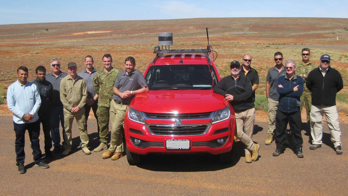 (L-R): Rohit Naik (DSTG Project lead – CATJAT), Bathiya Senanayake (DSTG Technical Advisor – CATJAT), Kevin McConnochie (RFTEQ), Jason Wood (RFTEQ), Ben Fraser (Land Countermeasures Reprogramming Cell – support Contractor), CAPT Nicholas Clayton (Army Headquarters), David Kinnaird (RFTEQ), Richie Bower (RFTEQ), Paul Jeromel (RFTEQ), Andrew Evans (RFTEQ), John Kitchen (DSTG), WO2 David McConnell (Land Countermeasures Reprogramming Cell), Darren Bachmann (DSTG). (L-R): Rohit Naik (DSTG Project lead – CATJAT), Bathiya Senanayake (DSTG Technical Advisor – CATJAT), Kevin McConnochie (RFTEQ), Jason Wood (RFTEQ), Ben Fraser (Land Countermeasures Reprogramming Cell – support Contractor), CAPT Nicholas Clayton (Army Headquarters), David Kinnaird (RFTEQ), Richie Bower (RFTEQ), Paul Jeromel (RFTEQ), Andrew Evans (RFTEQ), John Kitchen (DSTG), WO2 David McConnell (Land Countermeasures Reprogramming Cell), Darren Bachmann (DSTG).
