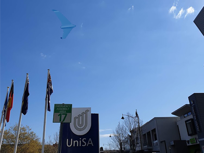 A concept image of an Unmanned Aerial System fitted with the new generation of active camouflage that is being developed by UniSA as part of NGTF SBIRD program. (Image credit: UniSA) A concept image of an Unmanned Aerial System fitted with the new generation of active camouflage that is being developed by UniSA as part of NGTF SBIRD program. (Image credit: UniSA)